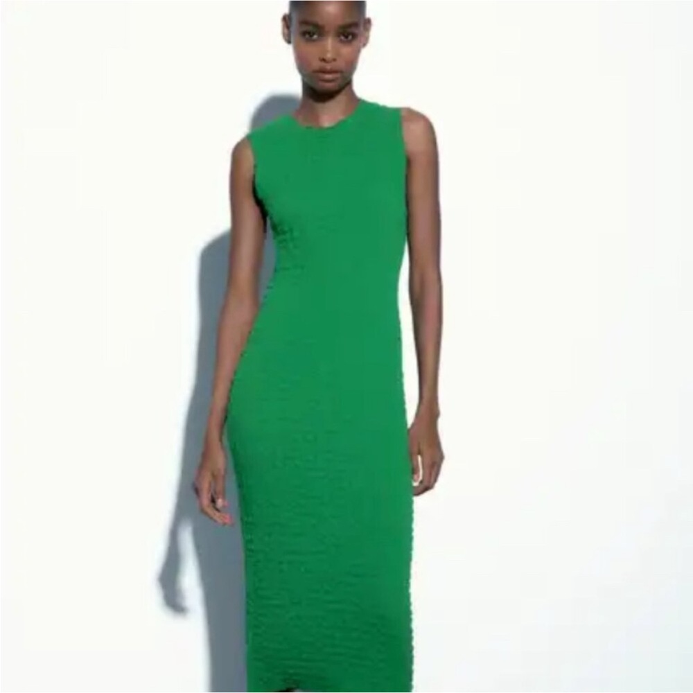 Zara crinkle midi dress